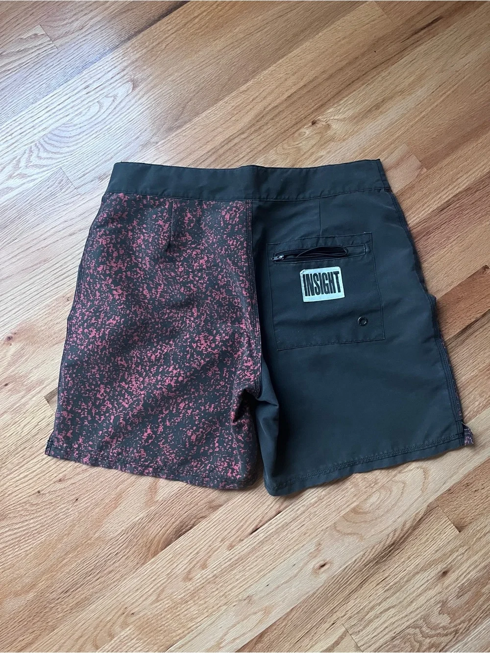 Insight Men’s Black Swim Shorts with Red Speckle Panel
